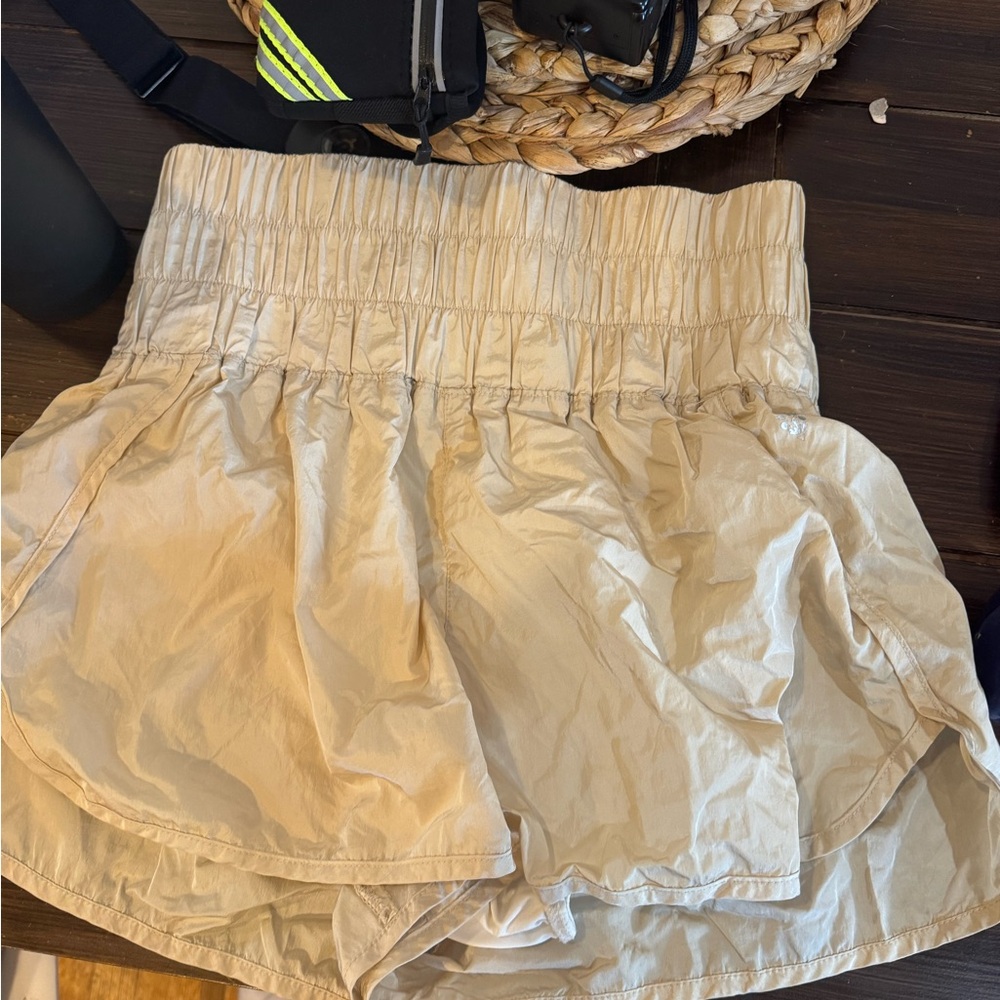Free people beige athletic shorts “the way home”